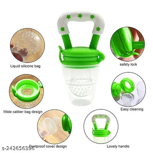 Silicone Baby Nibbler & Fruit Feeder with Cover — Pack of 2