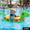 Kids Inflatable Turtle Swim Ring Pool Float With Handle Grip  1 Pc
