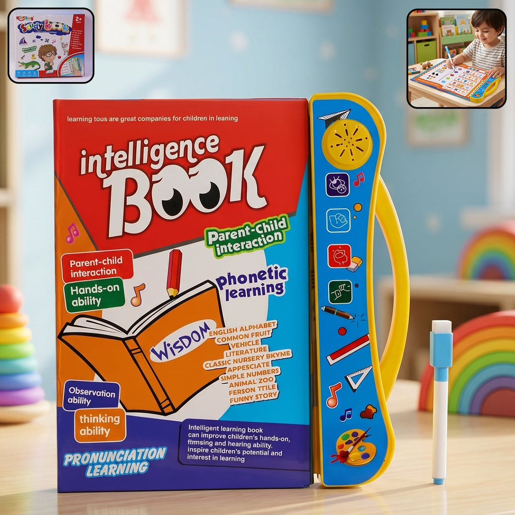 Kids Intelligence Learning Sound Book With Pen For Phonics And Numbers (1 Set)