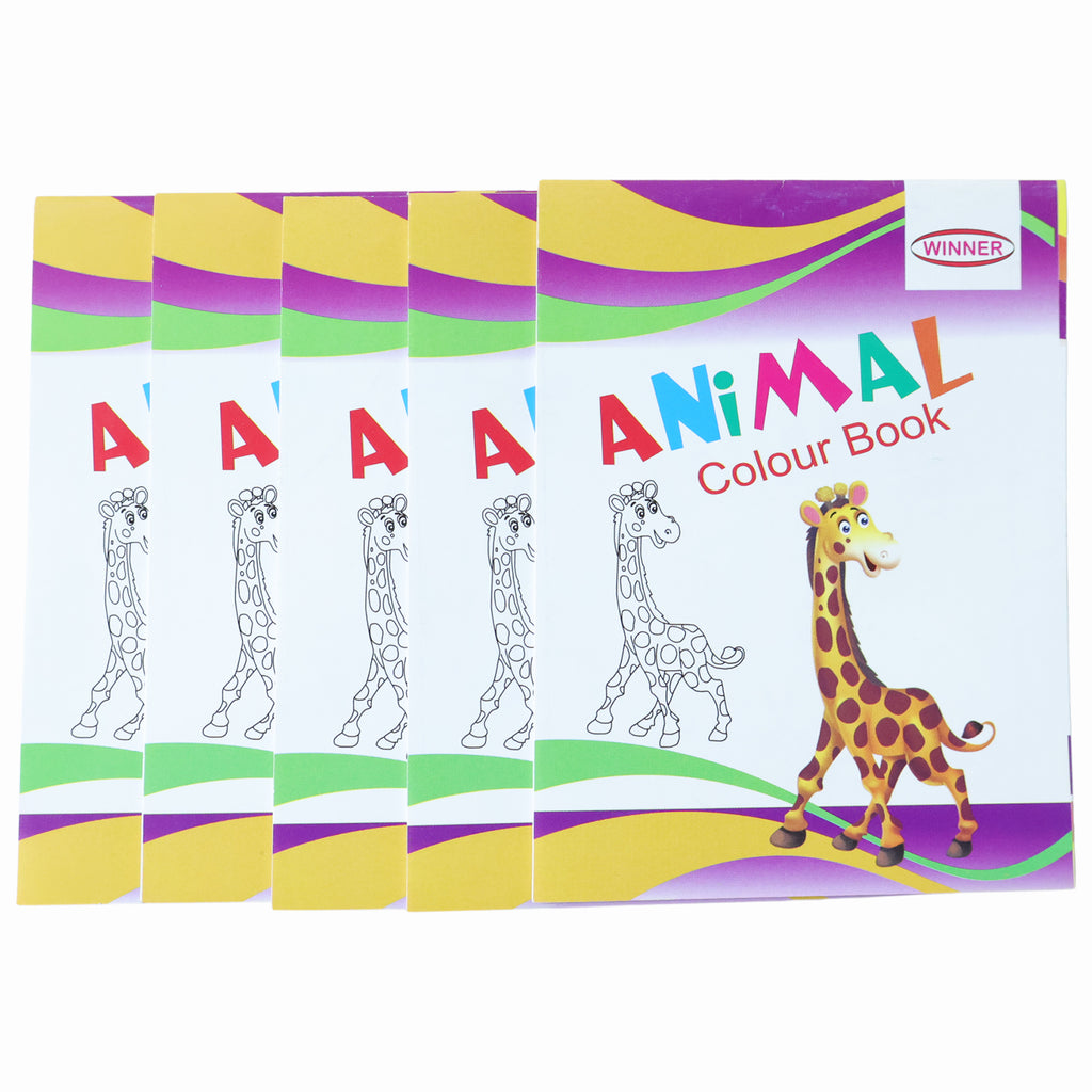 Kids Animal Theme Colouring Book Set ( 5 Pc   Mix Color Books)