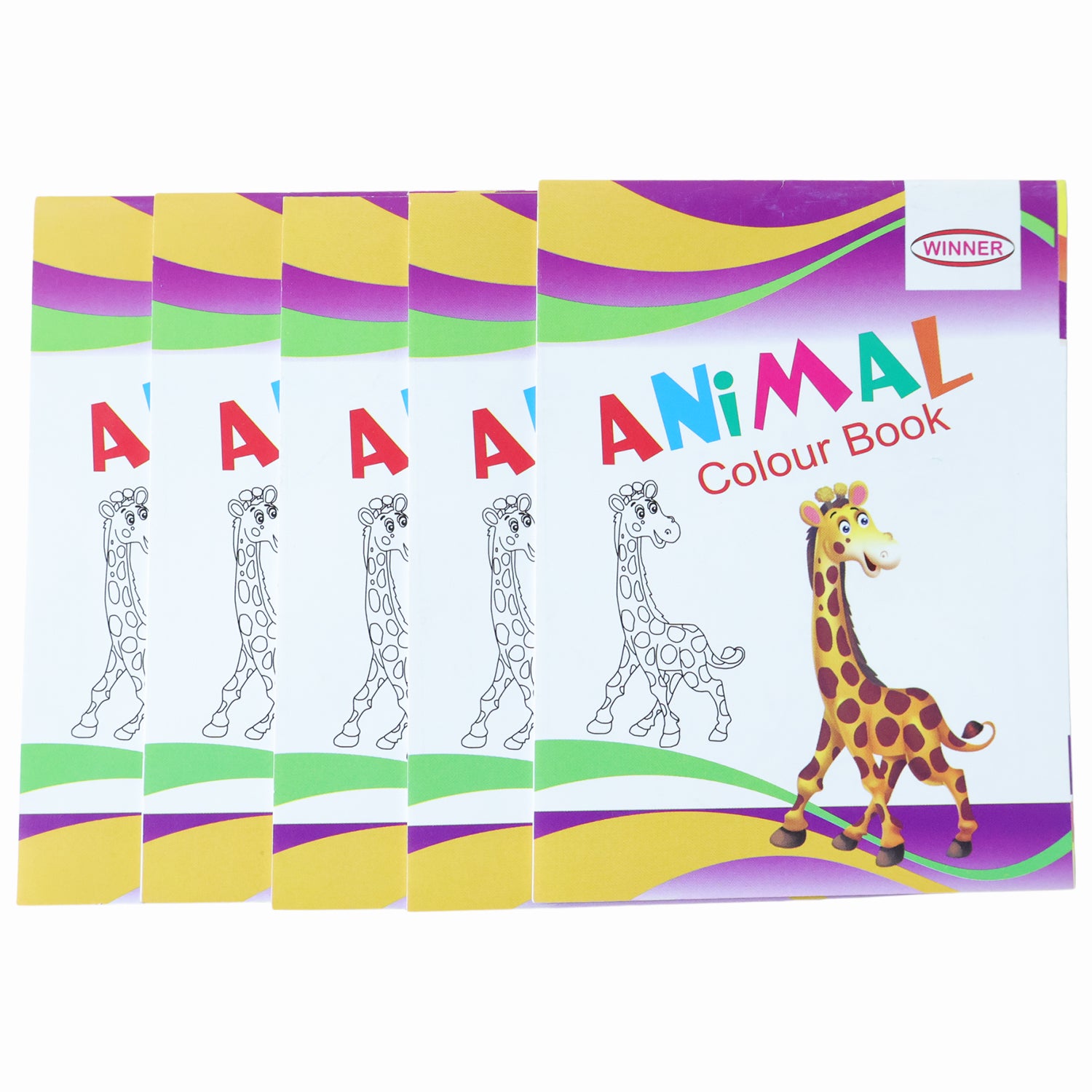 Kids Animal Theme Colouring Book Set ( 5 Pc   Mix Color Books)