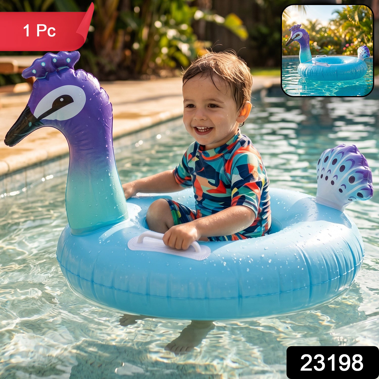 Inflatable Kids Swim Ring Comfortable Floating Safety Swimming Tube (1 Pc)