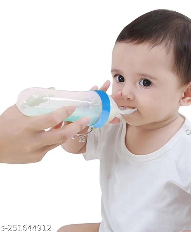Plastic Baby Feeder Bottle — Blue, 90ml