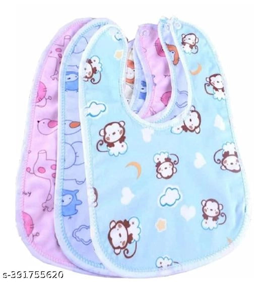 Cotton Baby Bibs — Multicolour, Pack of 3