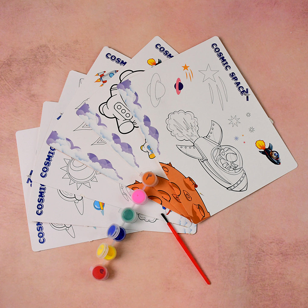 Cosmic Space Theme Kids Painting And Coloring Kit
